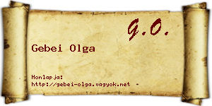 Gebei Olga névjegykártya